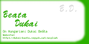 beata dukai business card